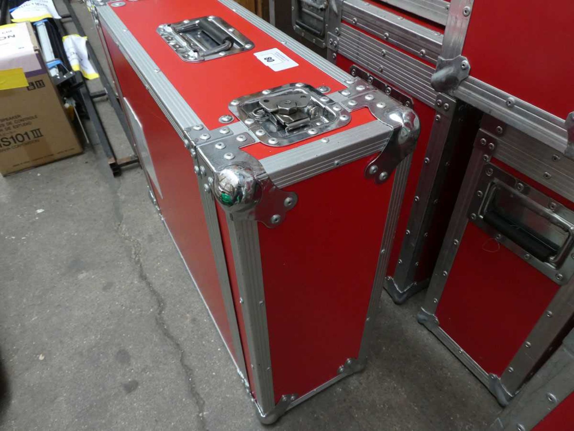 +VAT Double ended red padded flight case - Image 2 of 2
