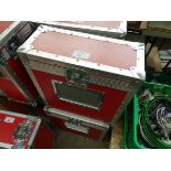 +VAT 2 red padded flight cases each with a 17" monitor