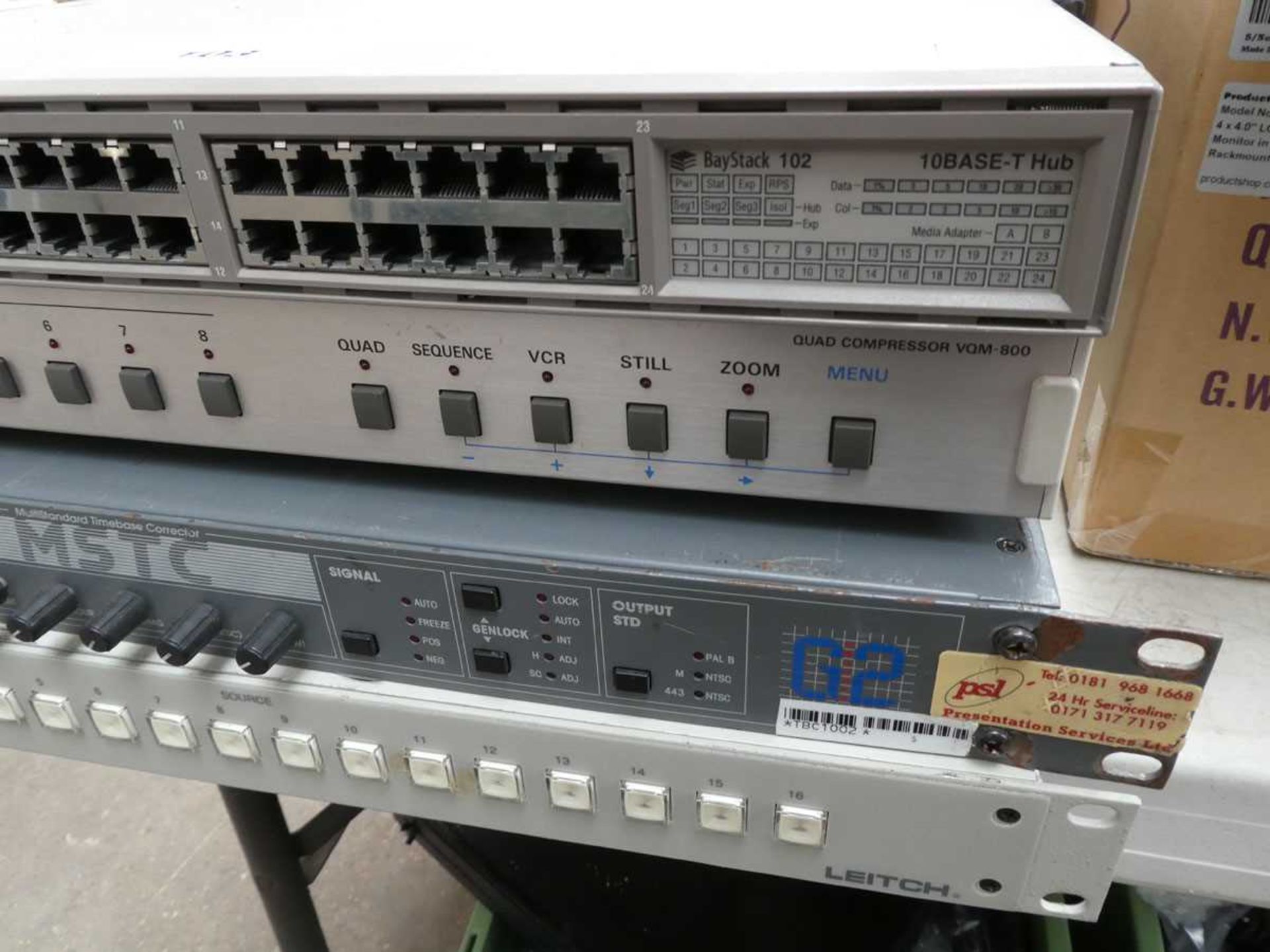 +VAT 4 units, 1 Leitch 16X1 switch, 1 G2 Multistandard time based corrector, 1 Sanyo Quad conpressor - Image 2 of 3