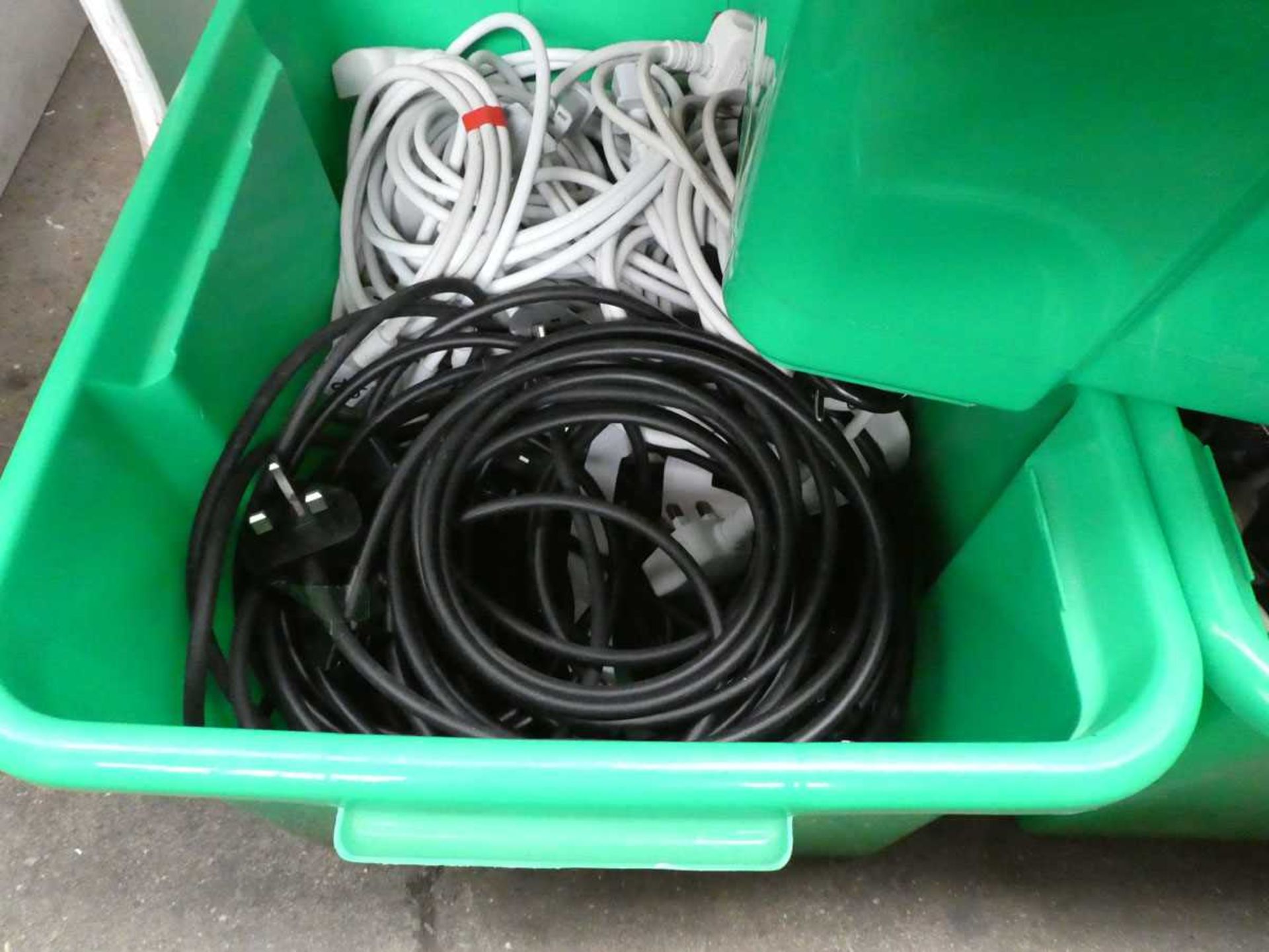 +VAT 3 green trays of various power leads, connectors, misc with power supplies - Image 3 of 4