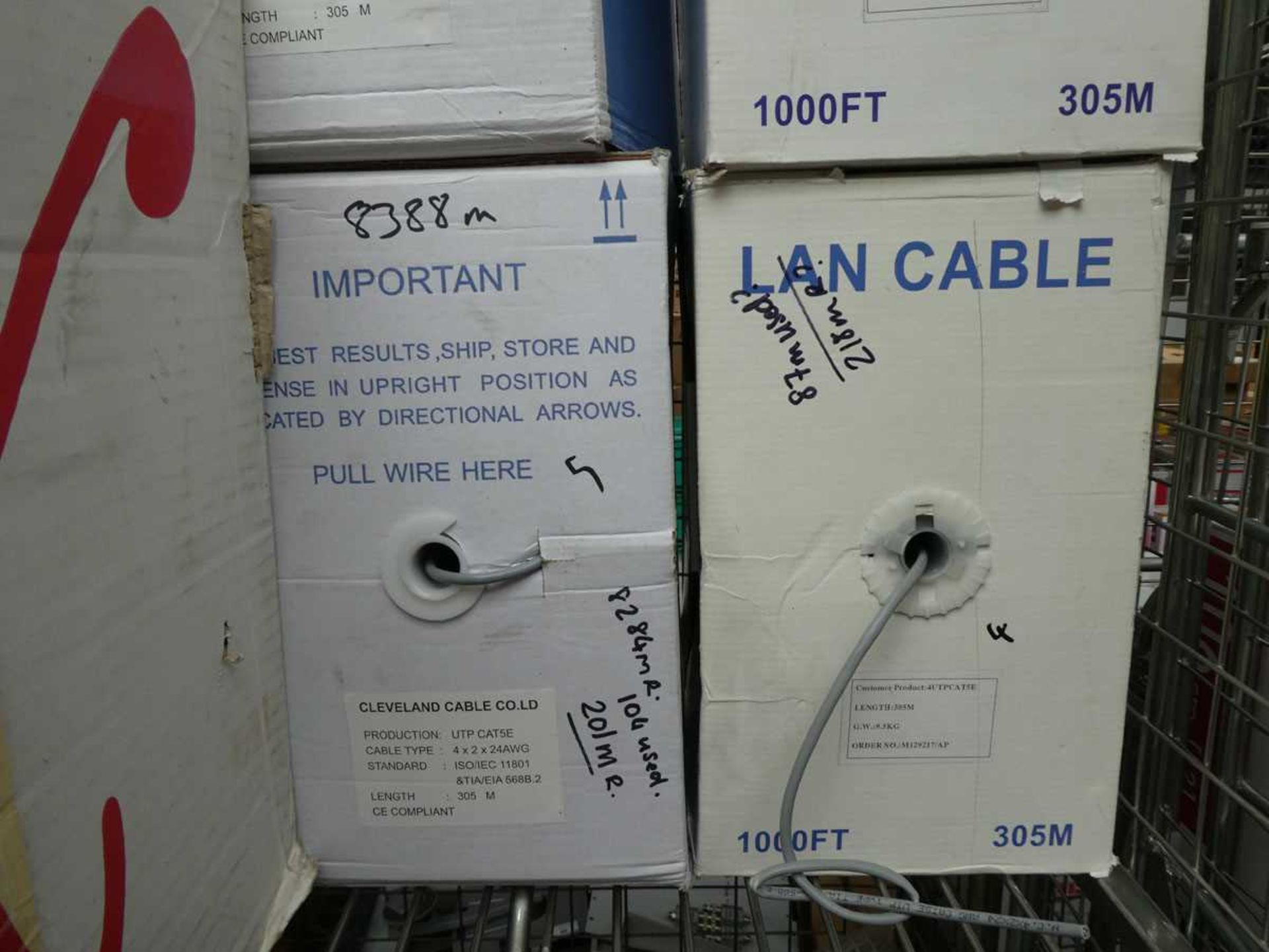 +VAT Quantity of cables including CAT5E, Multicore, and other mains cabling, plus wire rope etc. - Image 4 of 4