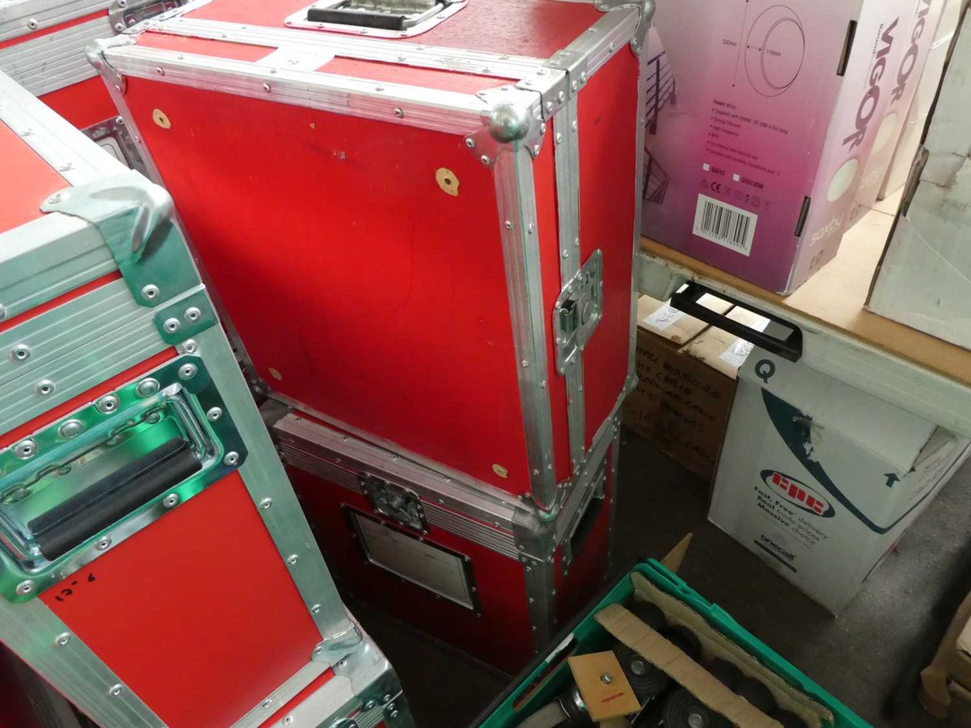 +VAT 2 red padded flight cases - Image 3 of 3
