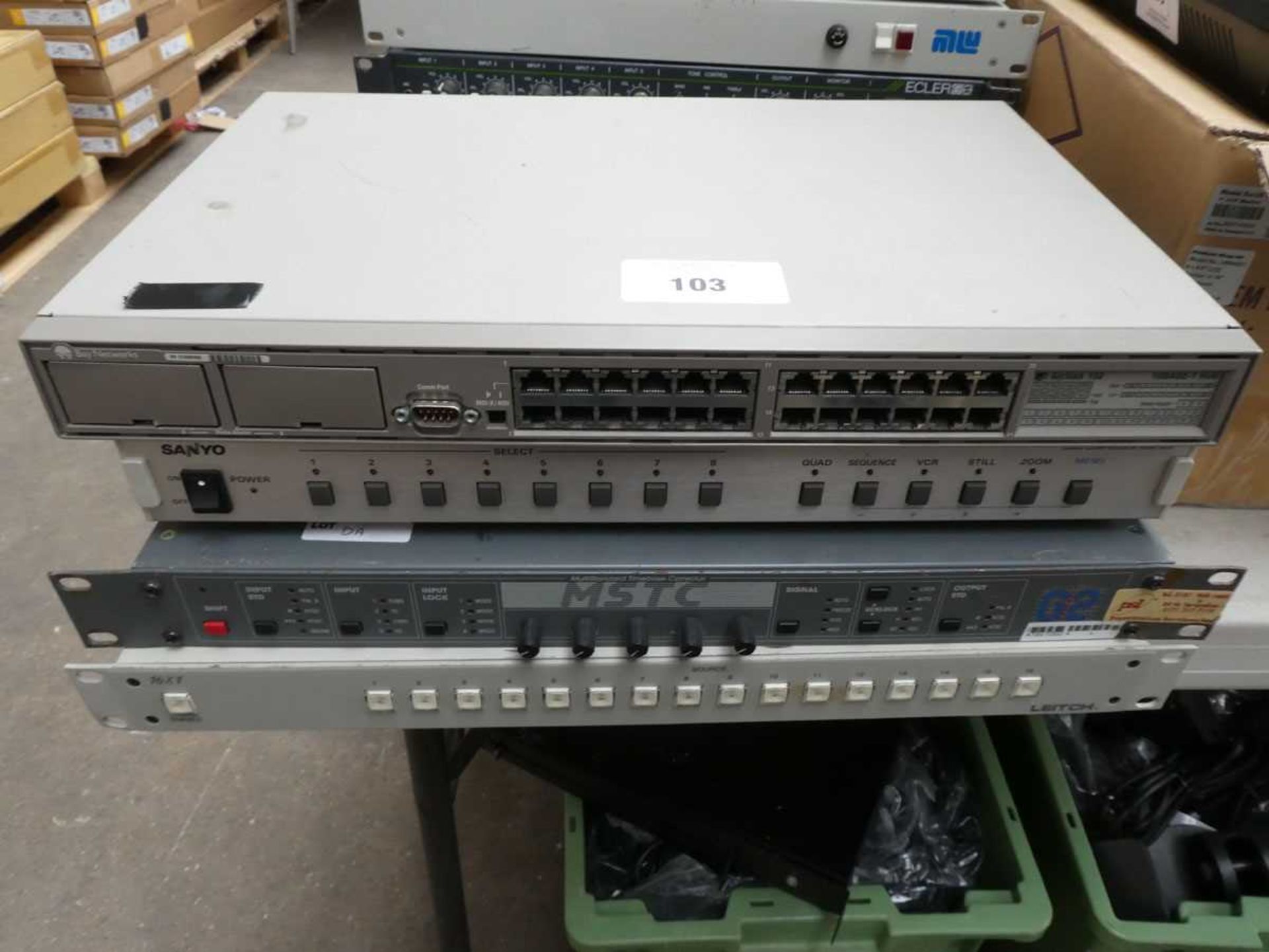 +VAT 4 units, 1 Leitch 16X1 switch, 1 G2 Multistandard time based corrector, 1 Sanyo Quad conpressor