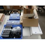 +VAT Mixed lot including Matrox triple head 2 go assorted PC distributors with power supplies, TV