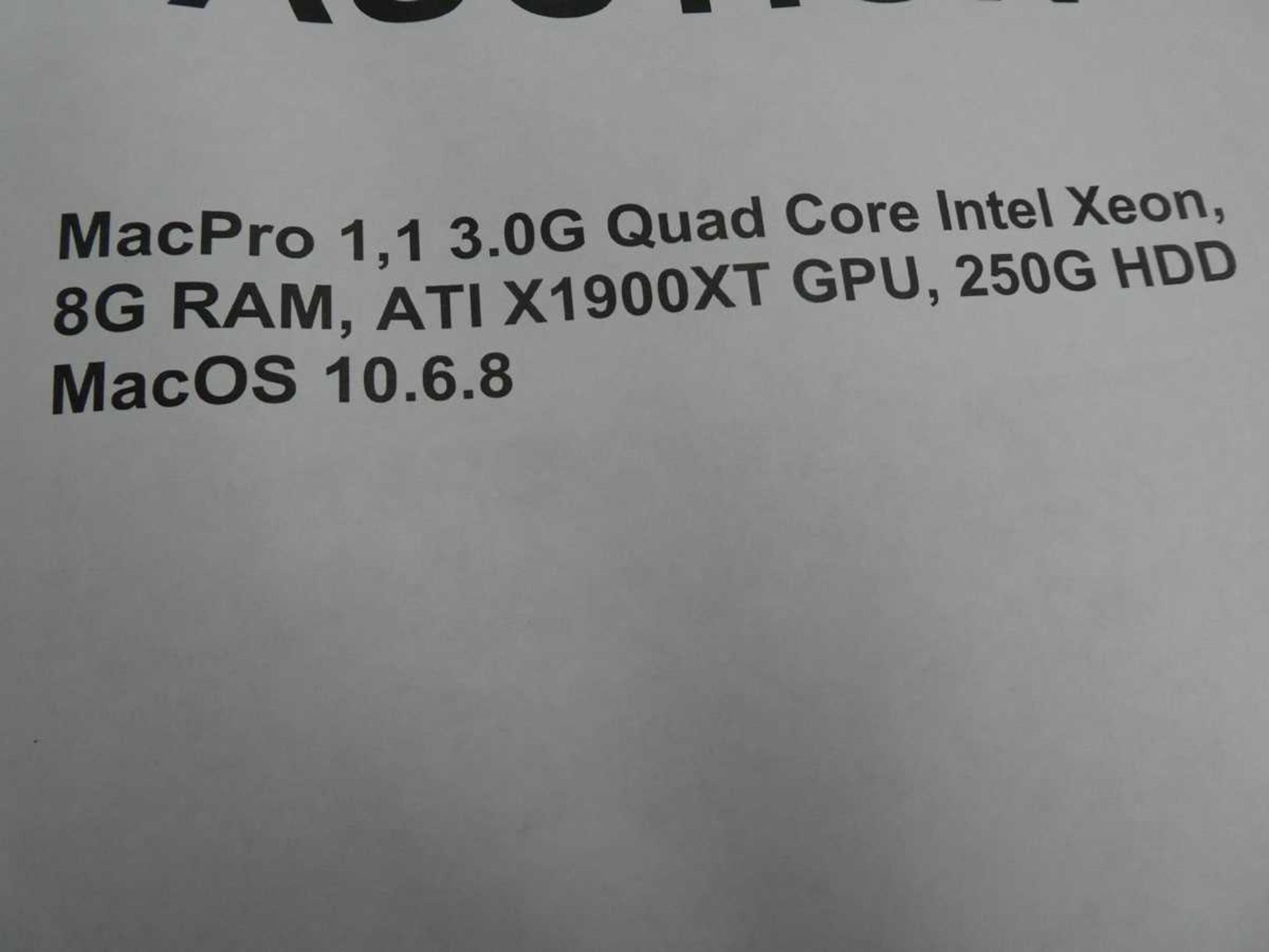 +VAT Apple Mac Pro 1.1 3.0G Quad Core Intel Xeon - Image 2 of 2