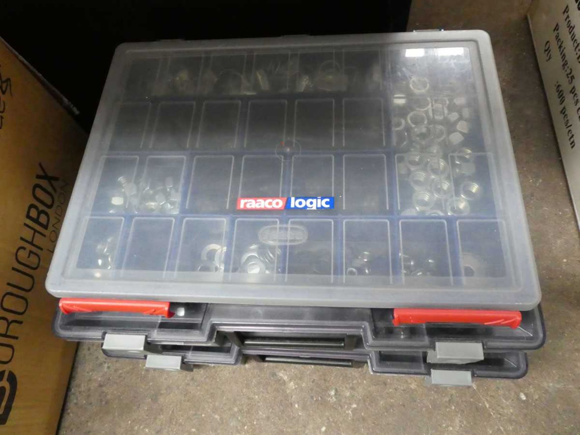 +VAT Multi compartment cases and fittings, a tool box filing tray and various battery drills - Image 2 of 3