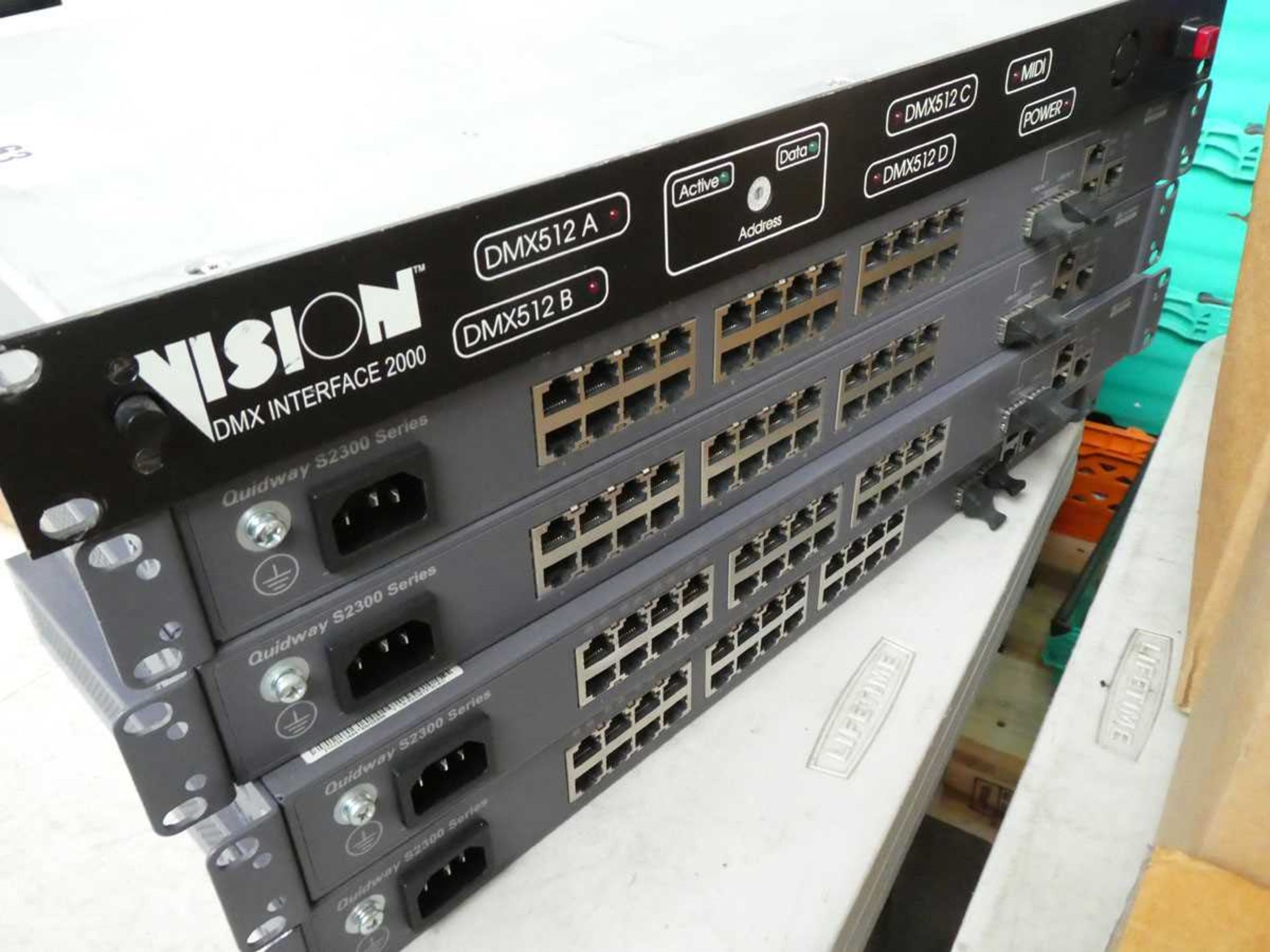 +VAT 5 items - 1 vision DMX interface 2000 and 4 Quidway S2300 Series rack mounted spliters