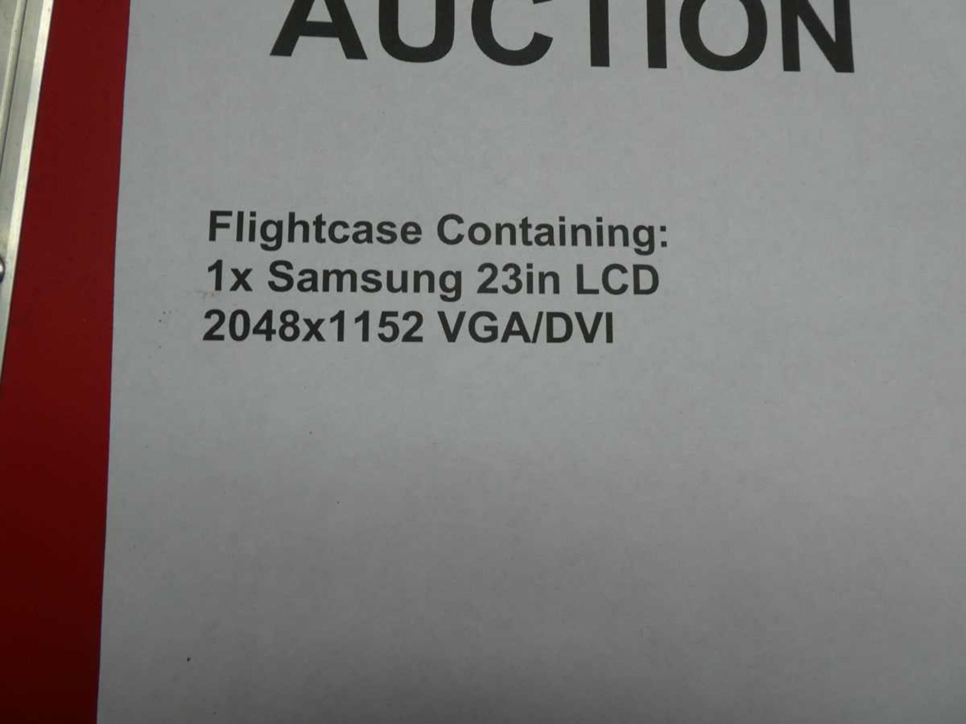 +VAT Red flight case containing Samsung 23" LCD monitor - Image 2 of 3