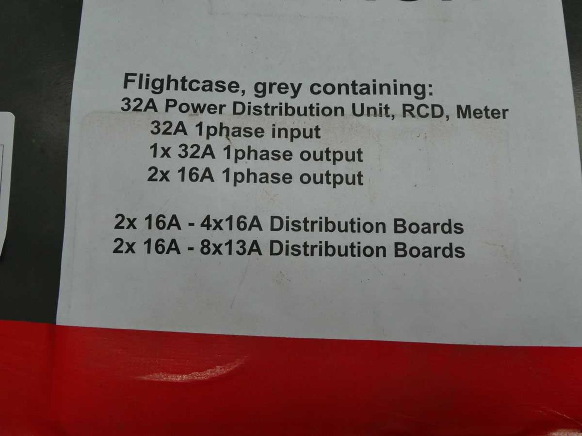 +VAT Wheeled flight case containing 32A power distribution unit, RCD metre distribution board, and 2 - Image 3 of 3