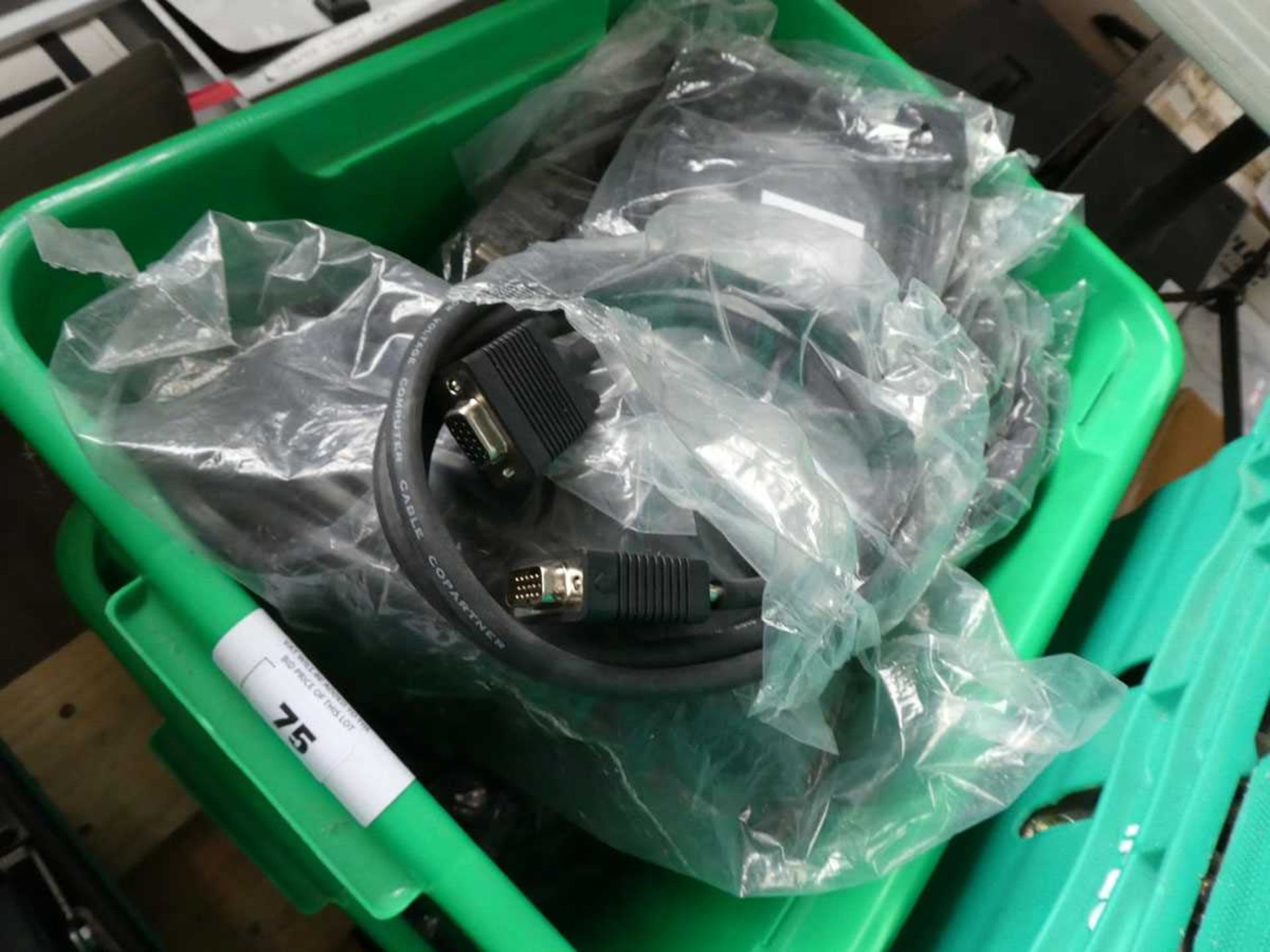 +VAT 2 green trays of VGA cables - Image 2 of 2