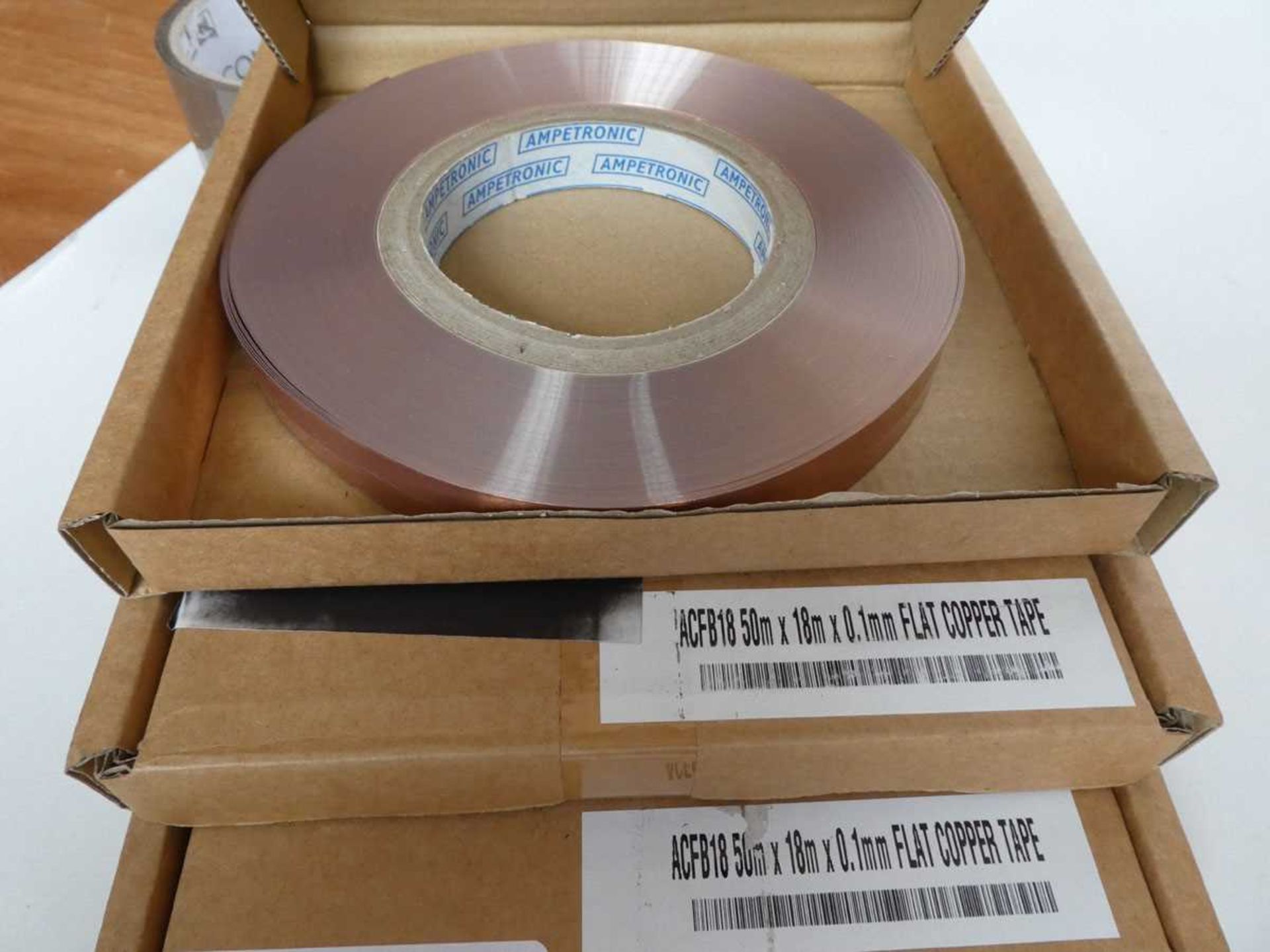 +VAT 3x boxed ACFB18 flat copper tape (50mx18mmx0.1mm) - Image 2 of 2
