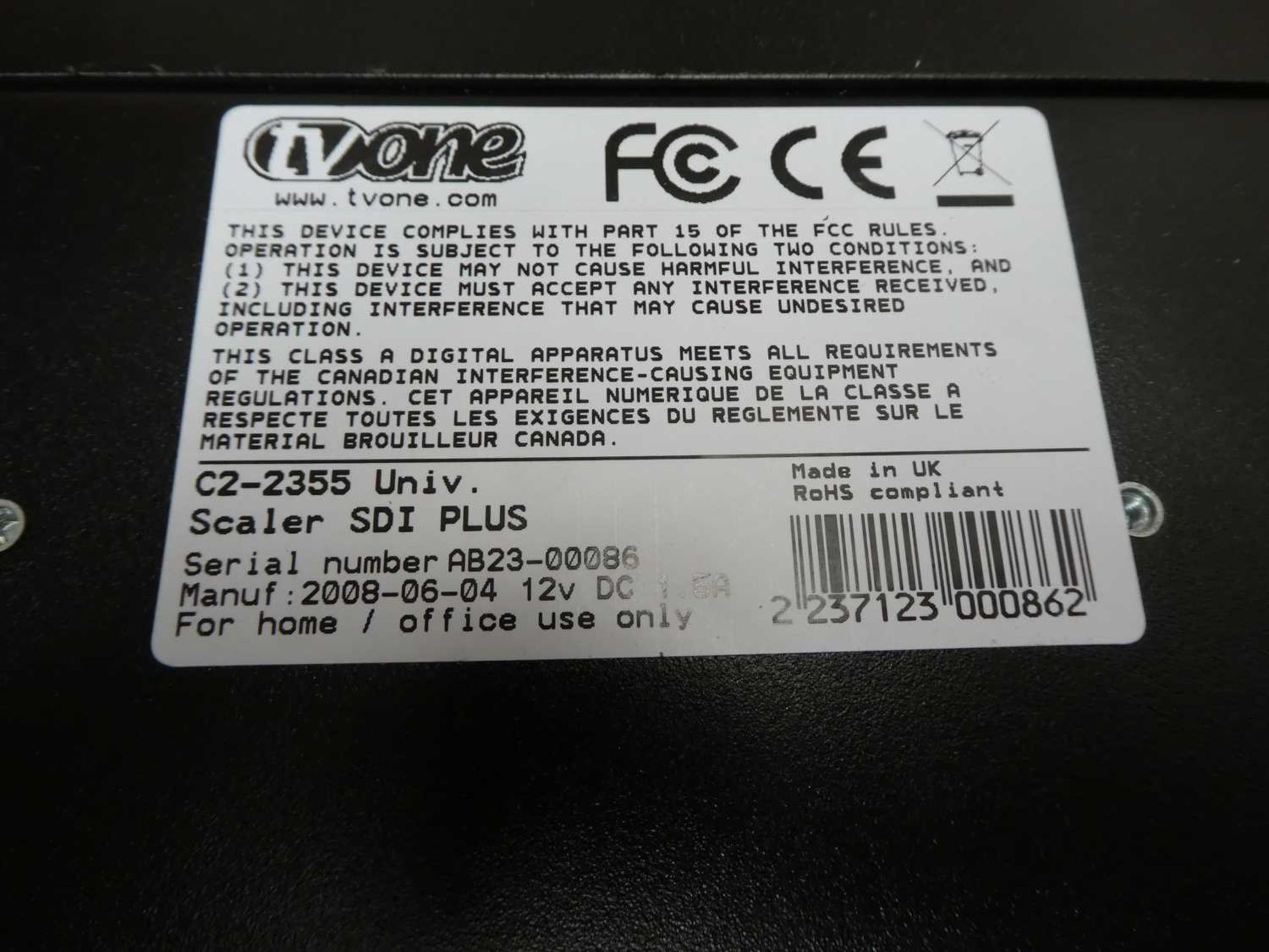 +VAT TVone C2-2355 Universal Scaler SDI plus with psu & box - Image 3 of 4