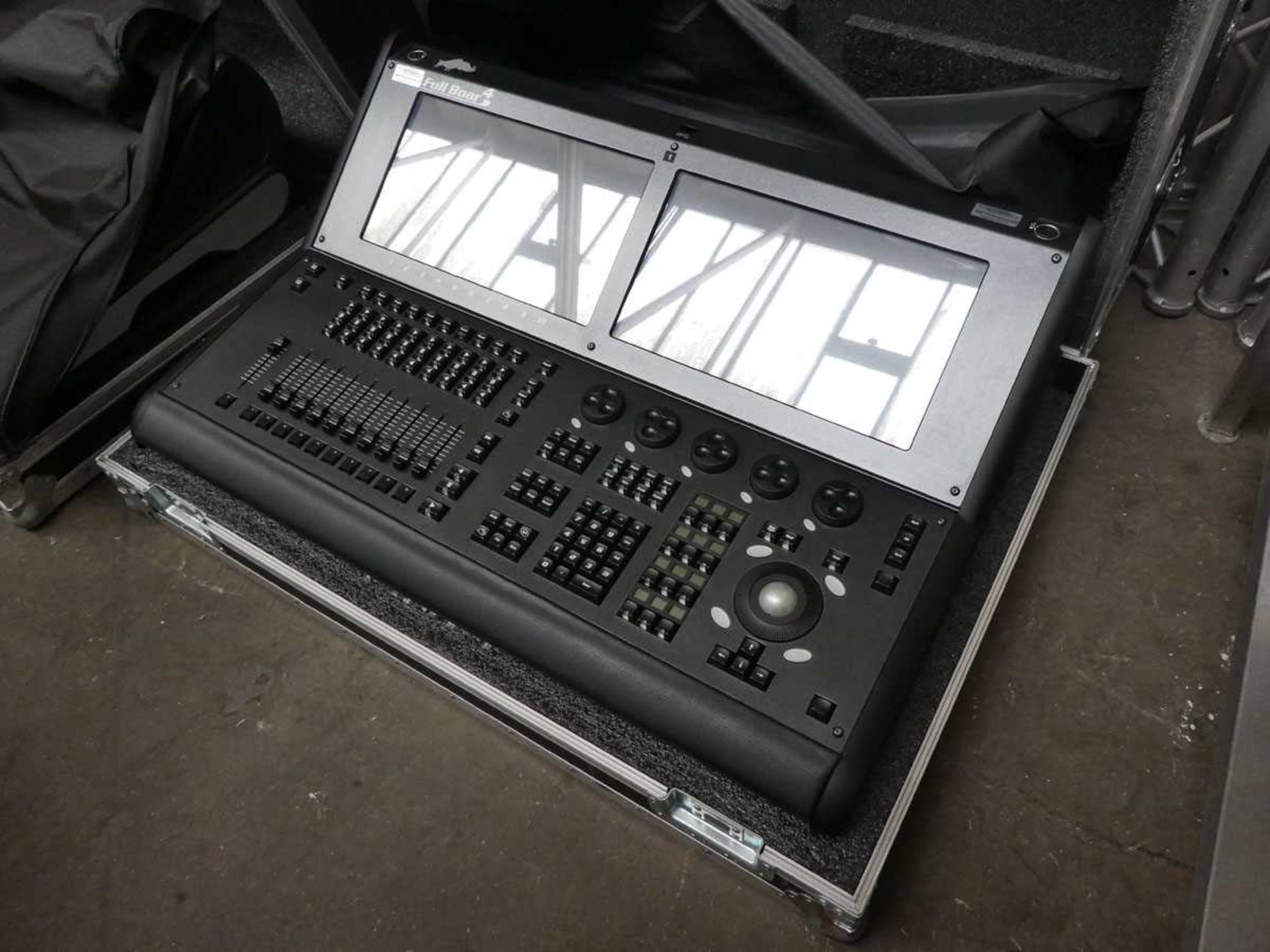 +VAT Hog Full Boar 4 DMX lighting console by High End Systems with 4x DMX outputs on rear panel,