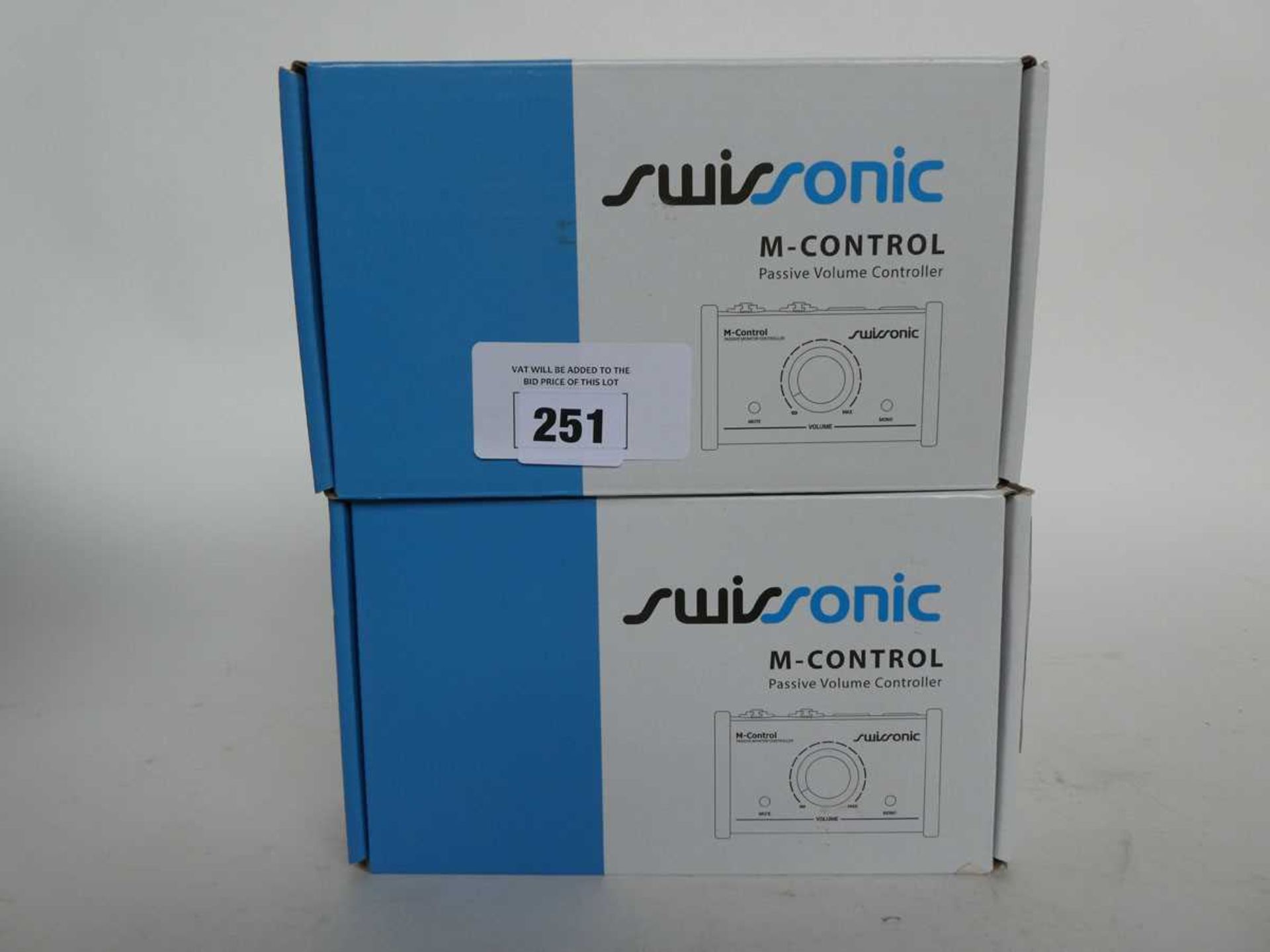 +VAT 2x boxed Swissonic M-Control passive volume controllers