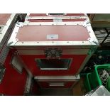 +VAT 2 red padded flight cases each with a 17" monitor