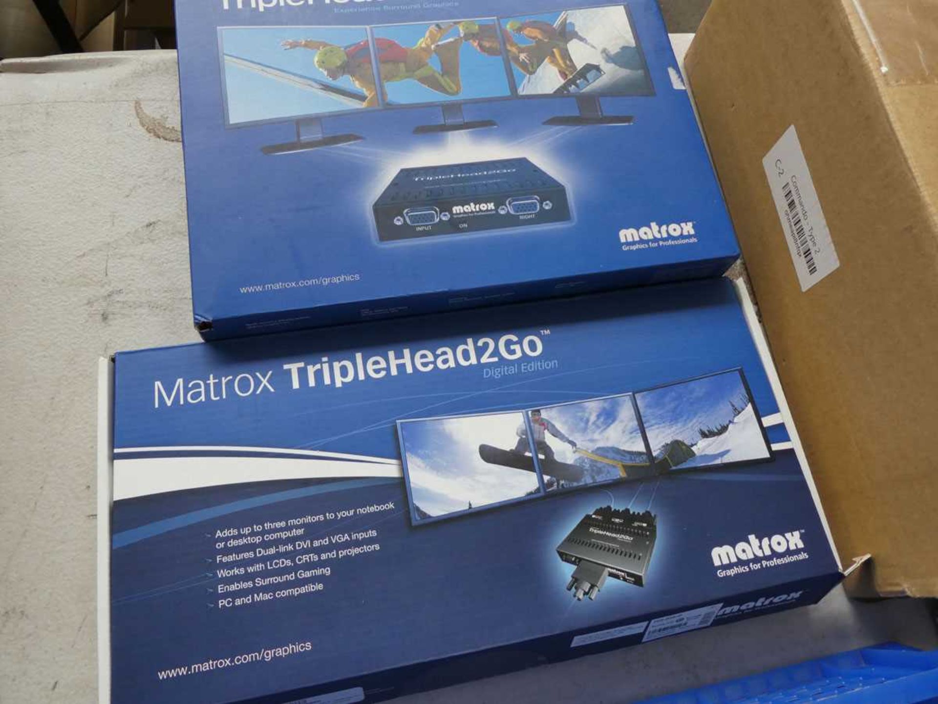 +VAT Mixed lot including Matrox triple head 2 go assorted PC distributors with power supplies, TV - Bild 3 aus 7