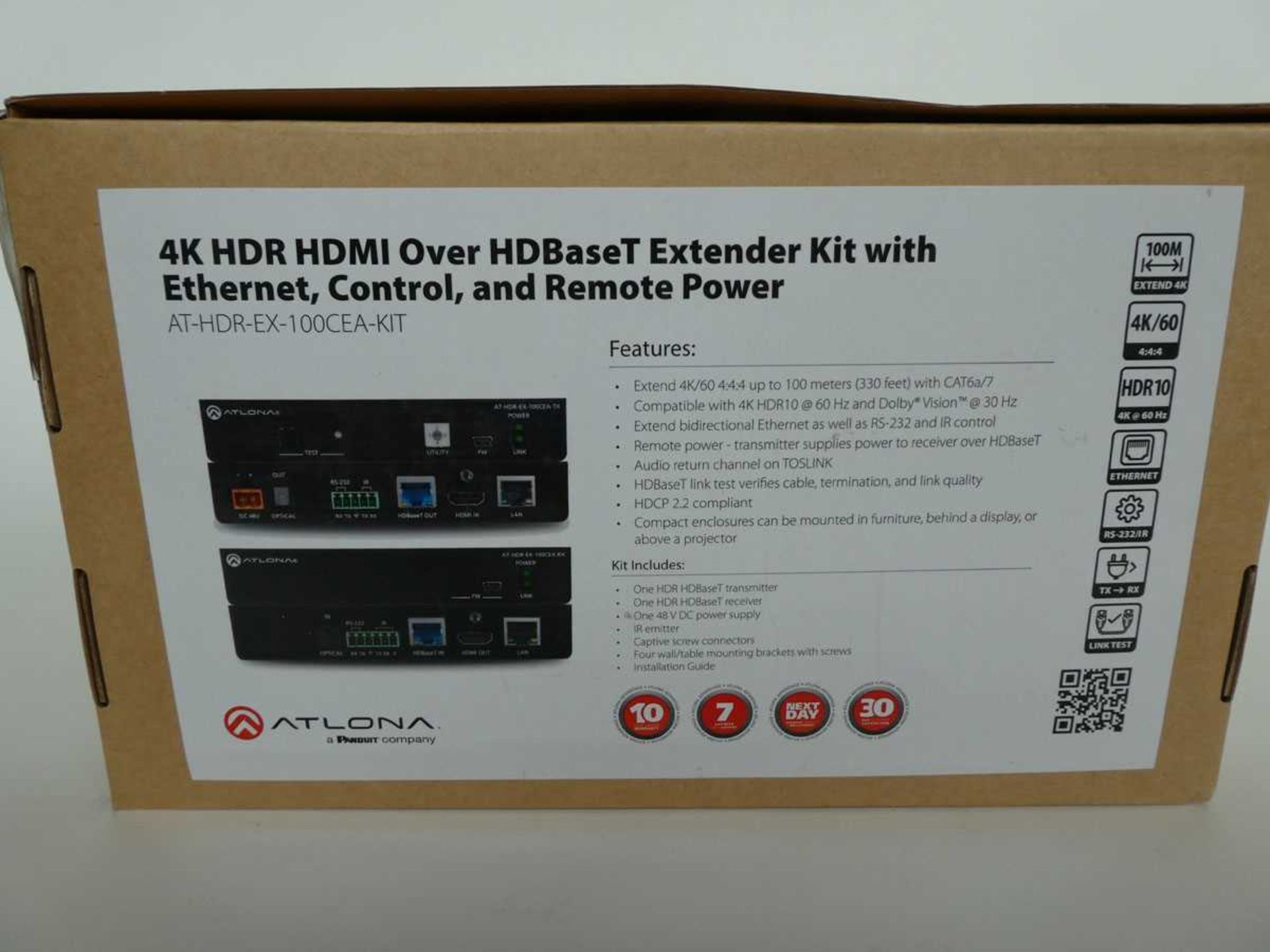 +VAT Atlona AT-HDR-EX-100CEA-KIT 4K HDBaseT transmitter/receiver kit for HDR formats in box - Image 5 of 5