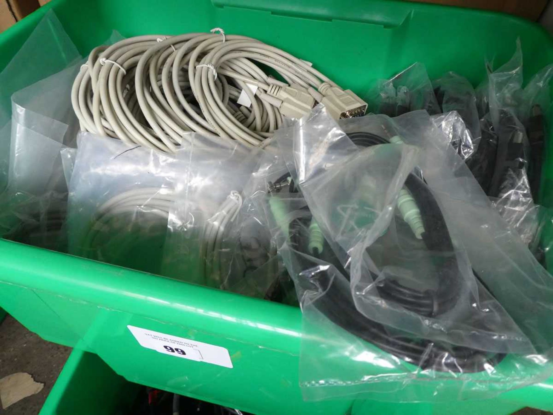 +VAT 2 trays of assorted connectors, power cables, sound connectors etc - Image 2 of 3