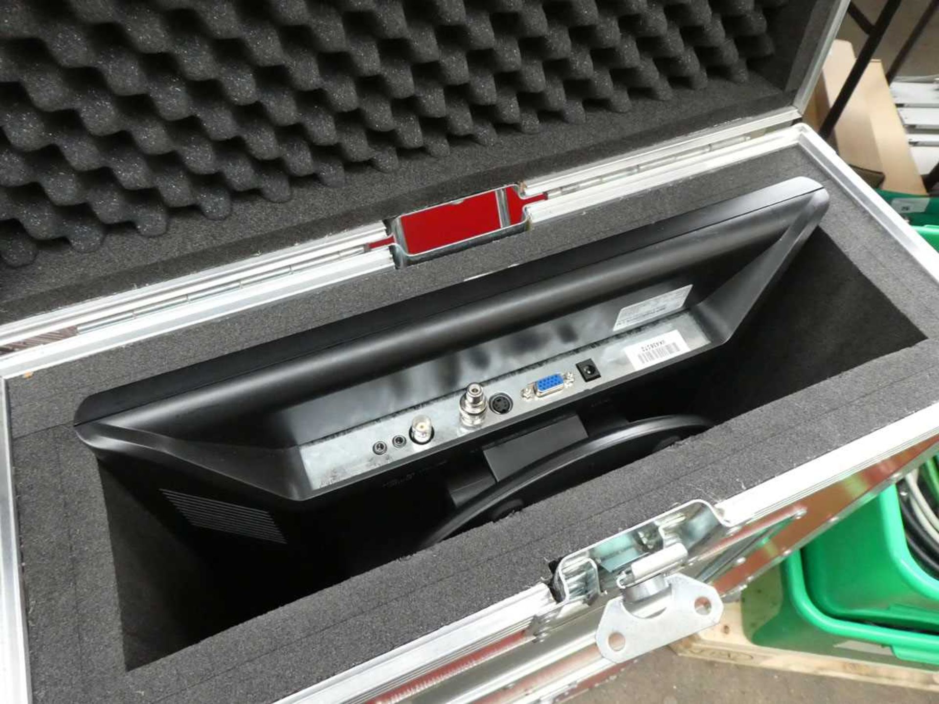 +VAT 2 red padded flight cases each with a 17" monitor - Image 2 of 2
