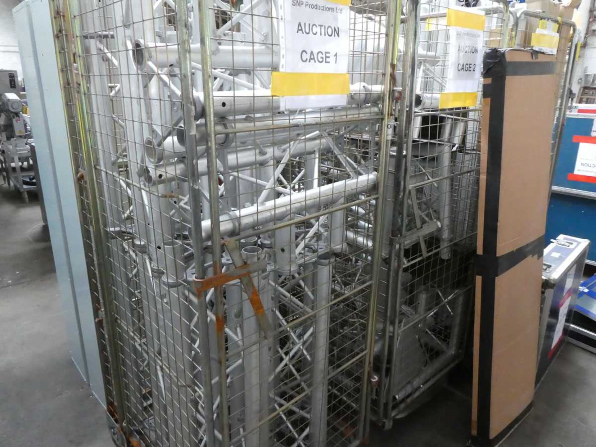 +VAT 2 trolleys of assorted light structures, corners, angles, feet etc.