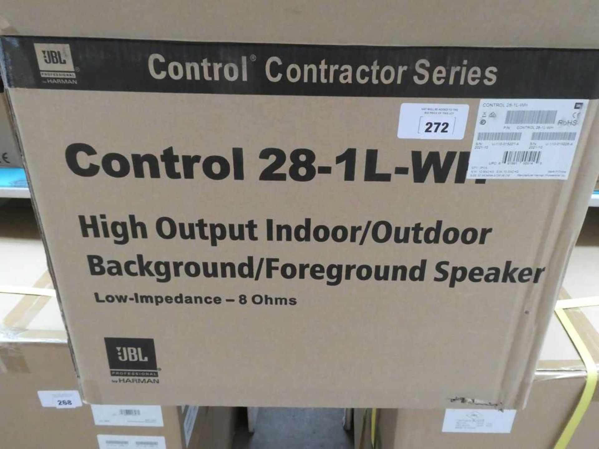 +VAT 2x JBL Control Contractor Series 28-1L-WH high output indoor/outdoor background/foreground - Image 2 of 2