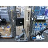 +VAT Mixed lot including fluorescent light tubes, 3kw heater, case, twin monitor arm bracket etc