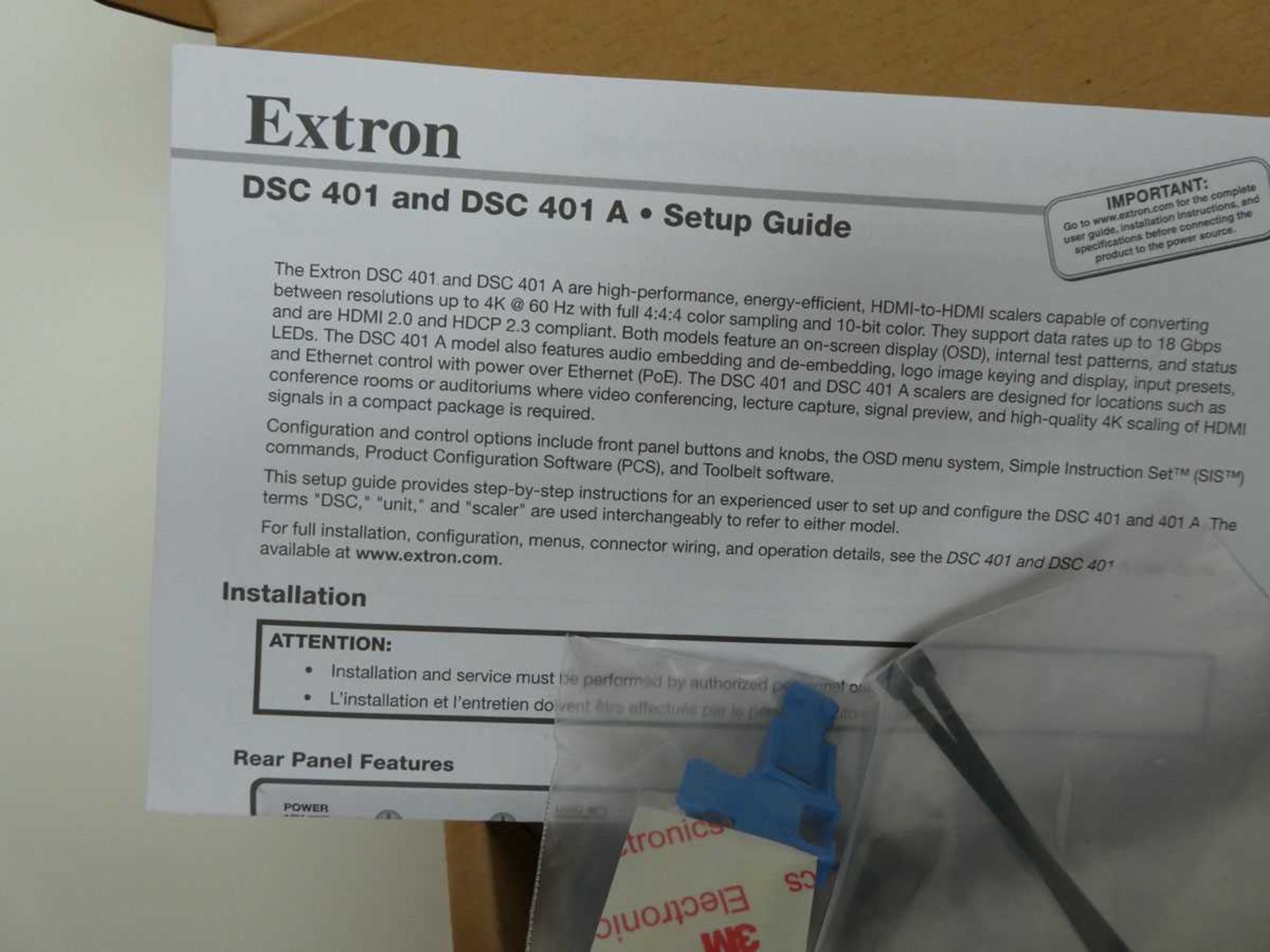 +VAT Extron DSC 401 HDMI to HDMI scaler in box with power supply - Image 3 of 4