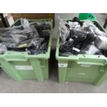 +VAT 2 large trays and contents of power leads, brackets, power supplies, rack tray etc