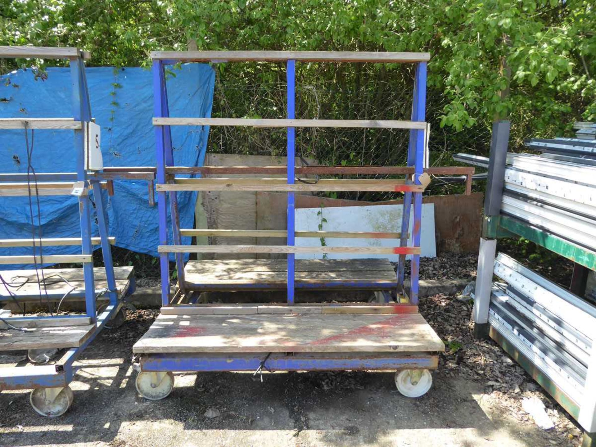 Welded steel double sided window trolley