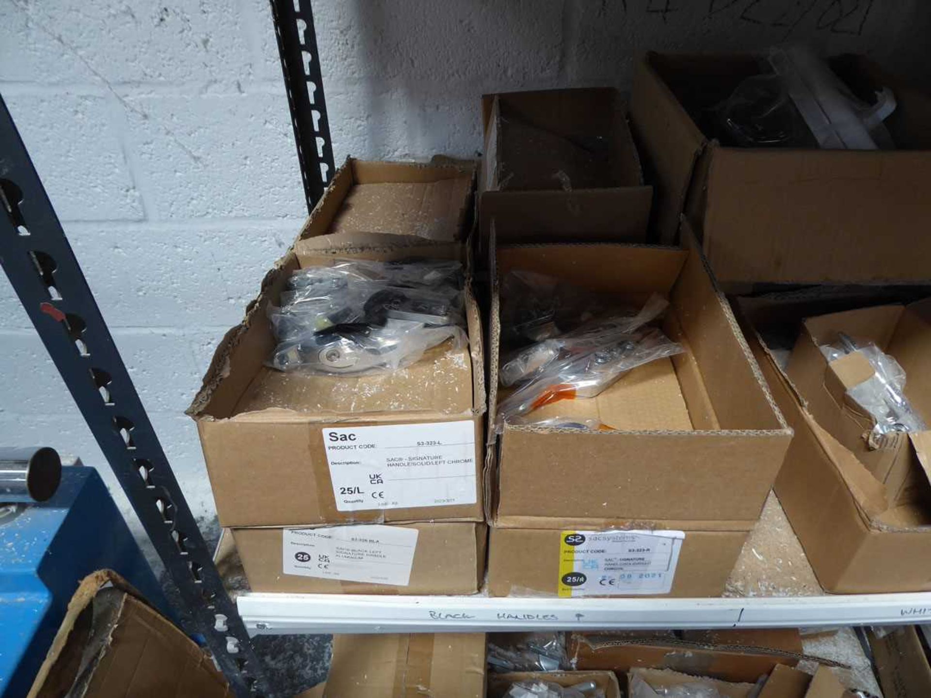 Approx. 40 boxes of various door and window furniture (mainly opened packages) - Image 3 of 9