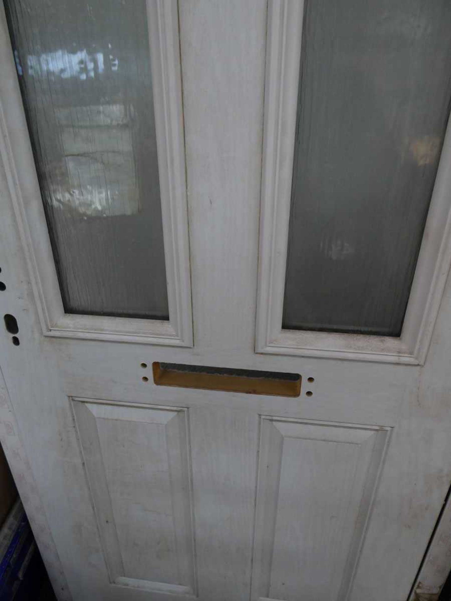 White PVCu exterior door with frame - Image 2 of 3