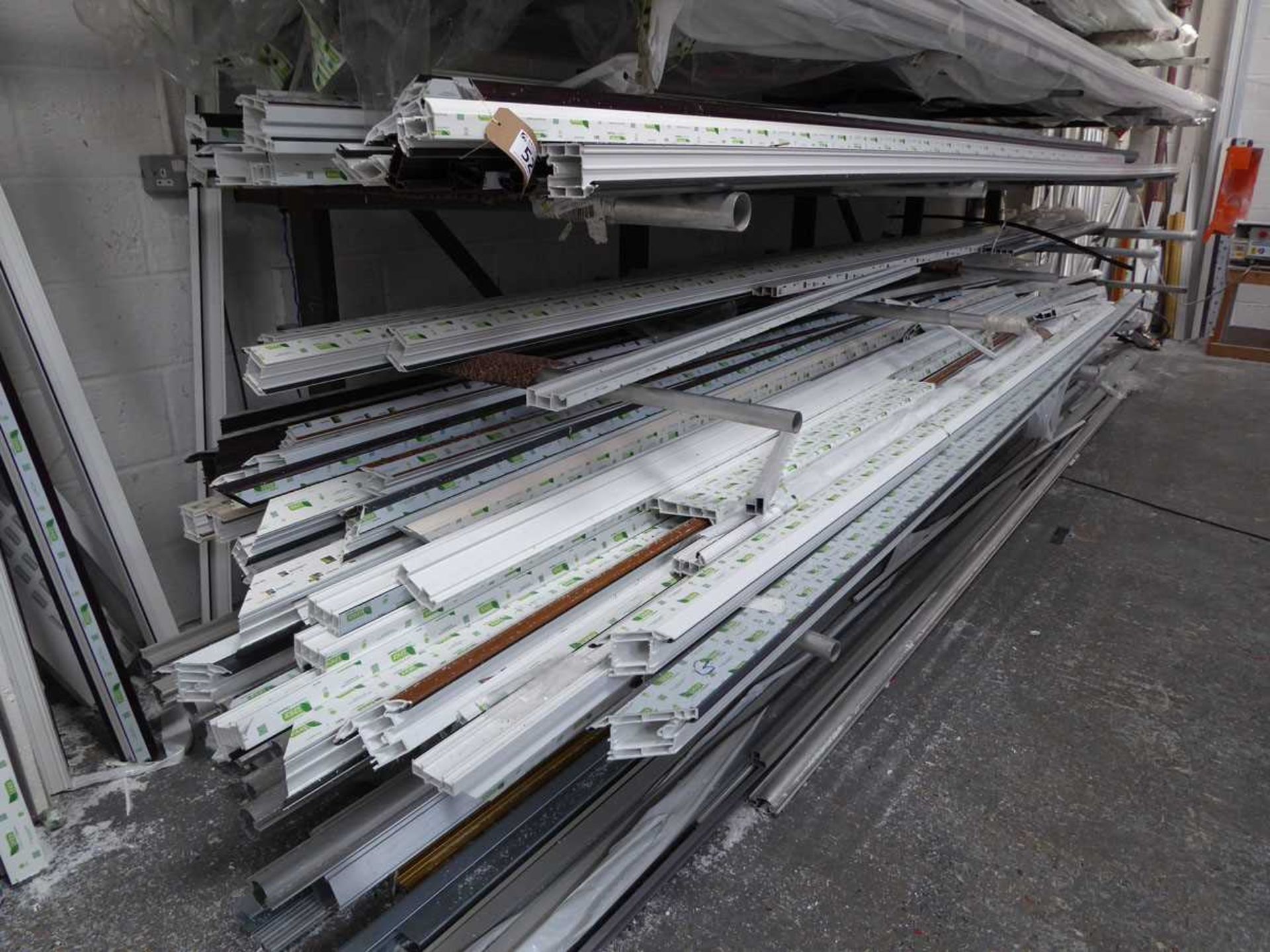 Large quantity of Liniar PVCu profile including frame and bead
