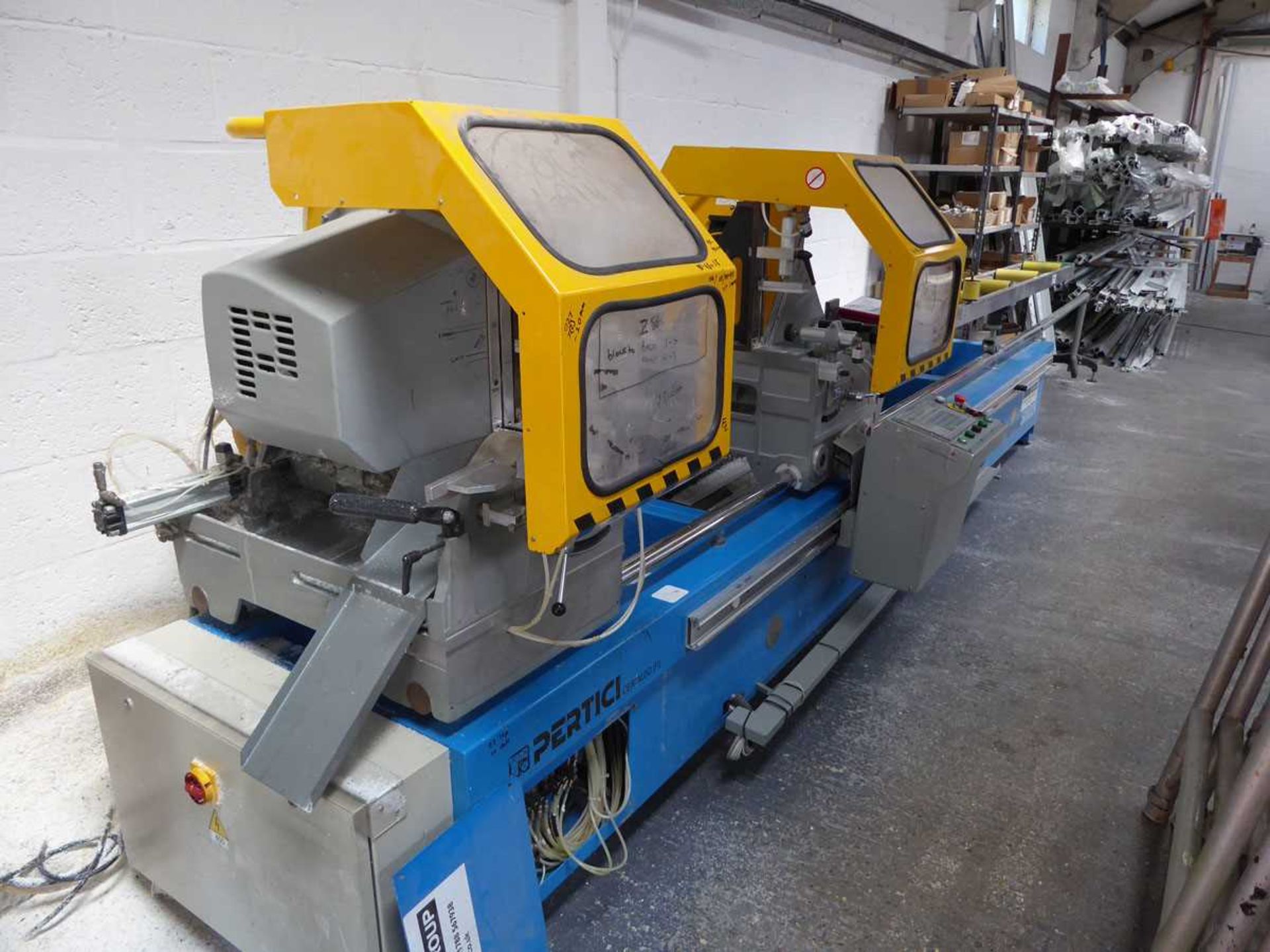 Pertici Univer 500D2K double head PVCu saw, year approx 2004