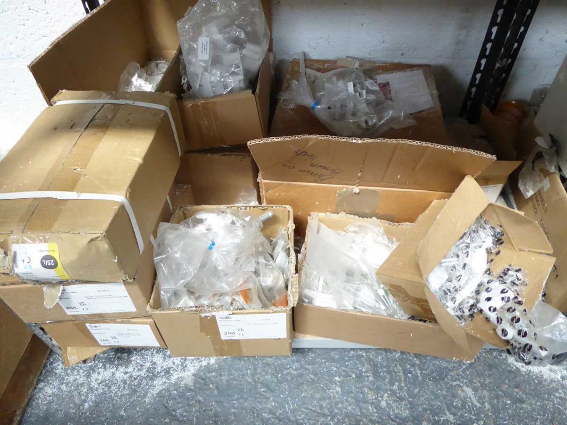 Approx. 40 boxes of various door and window furniture (mainly opened packages) - Image 8 of 9