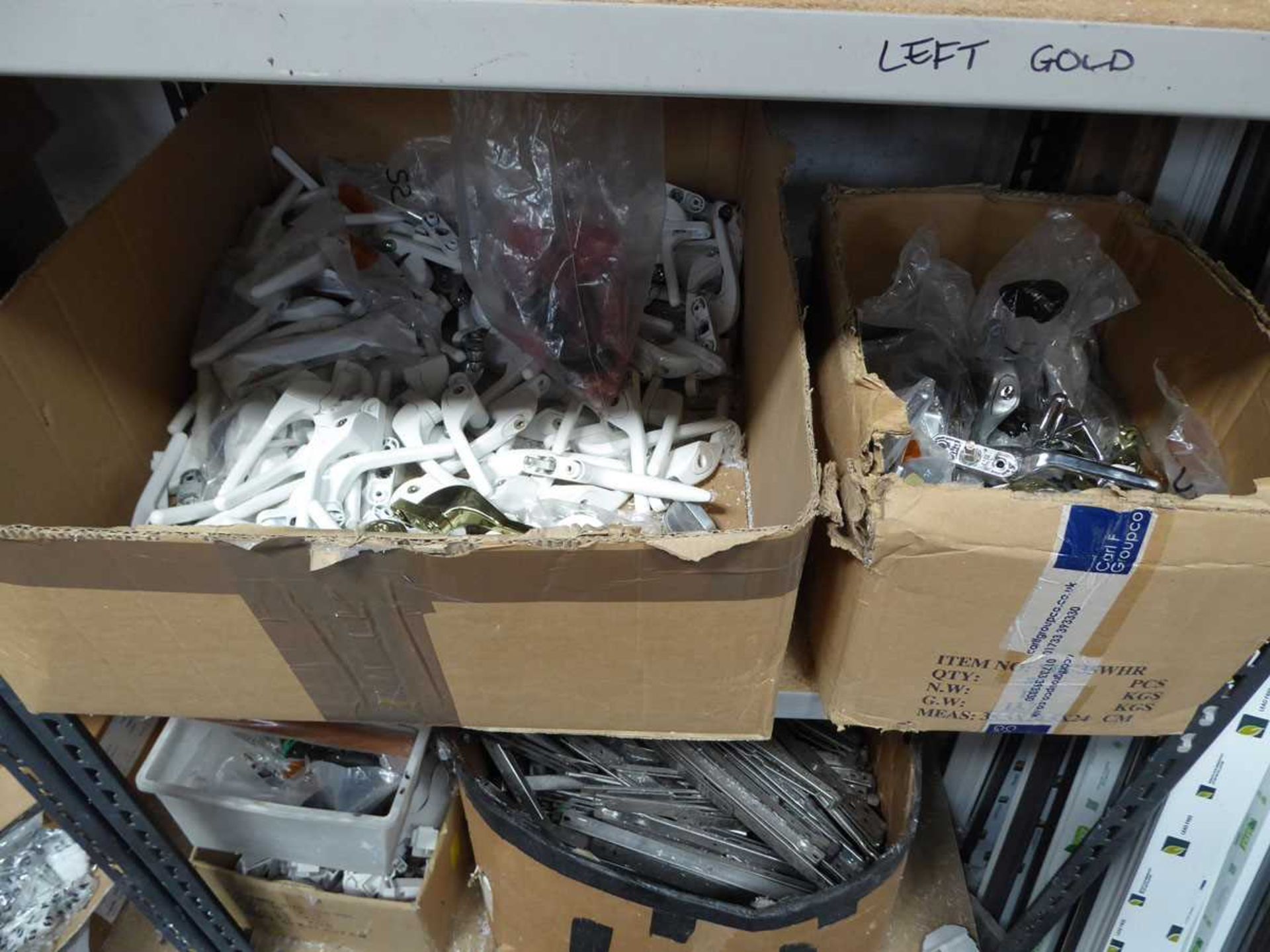 Approx. 40 boxes of various door and window furniture (mainly opened packages) - Image 4 of 9