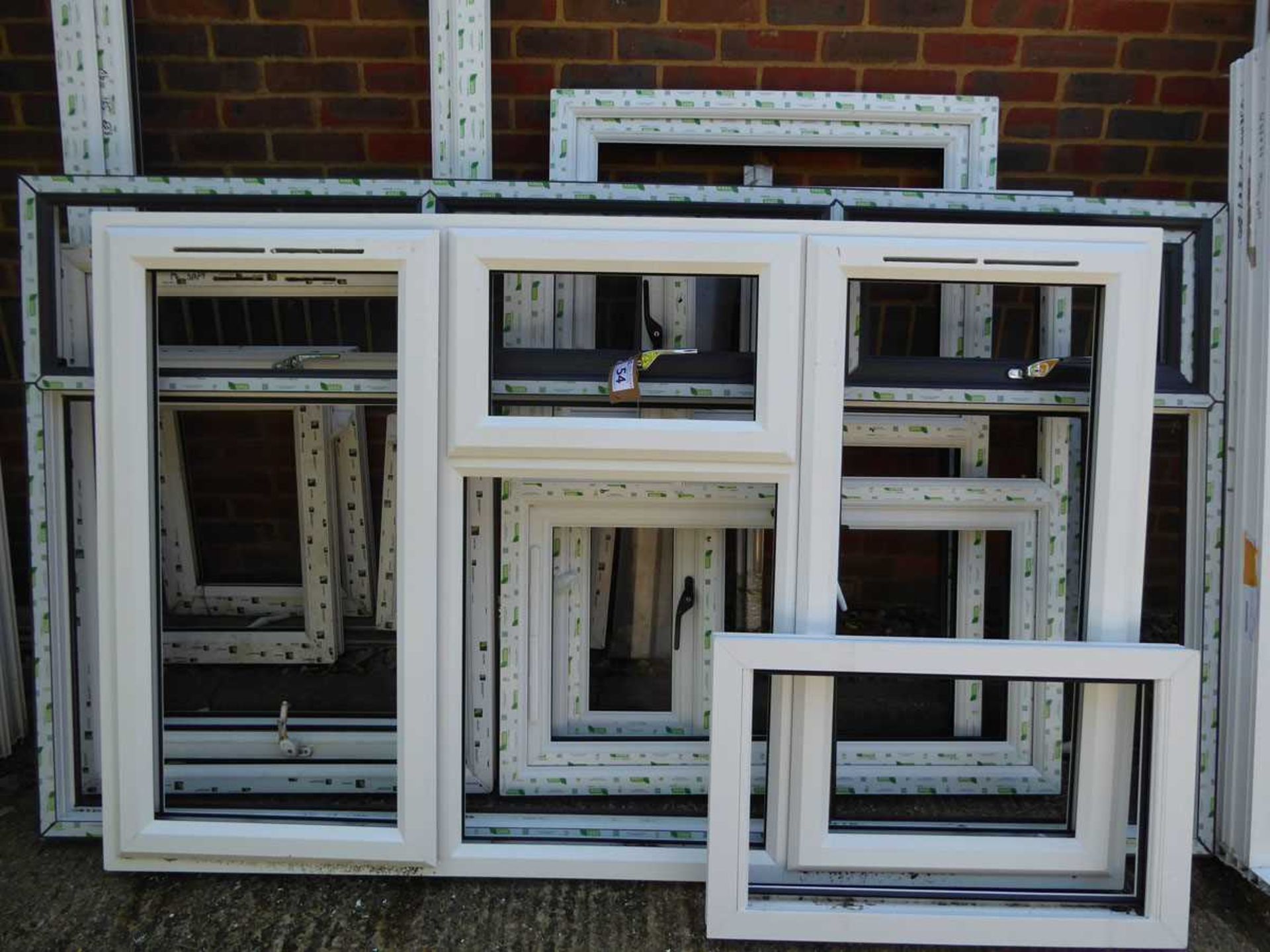 A range of PVCu window frames of various shapes and sizes (mainly without sealed units) - Image 2 of 6
