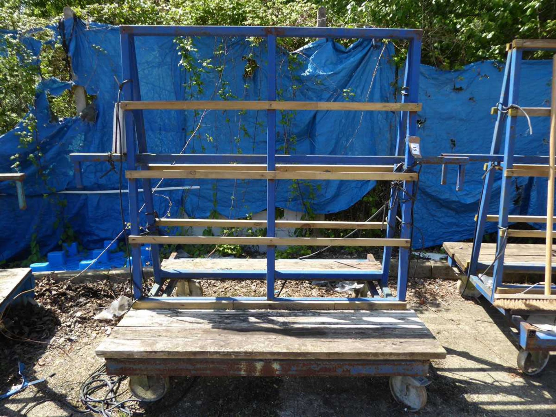 Welded steel double sided window trolley