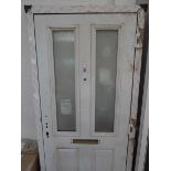 White PVCu exterior door with frame