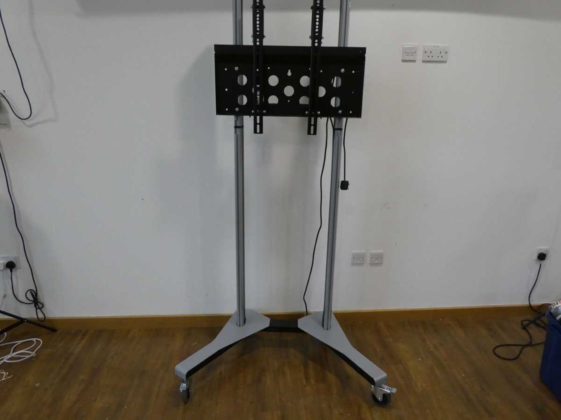 PMVmounts Extra Large VC TV trolley and stand for 55" - 75" Monitor/TV with 4 way mains extension