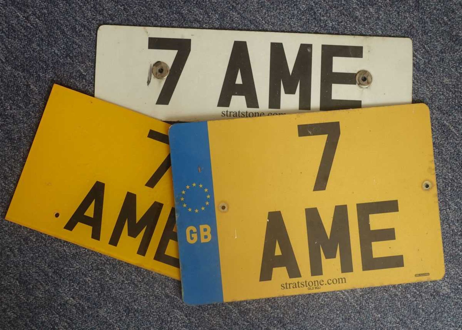 Cherished number plate on retention document (V778): "7 AME"