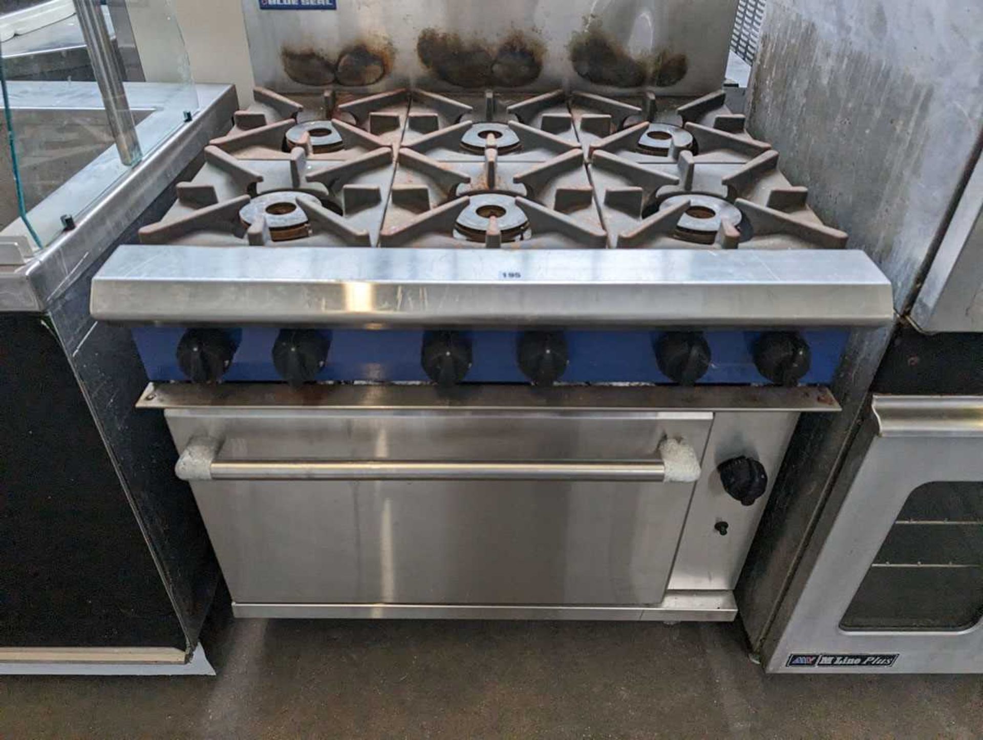 90cm gas Blue Seal 6-burner cooker with single door oven under