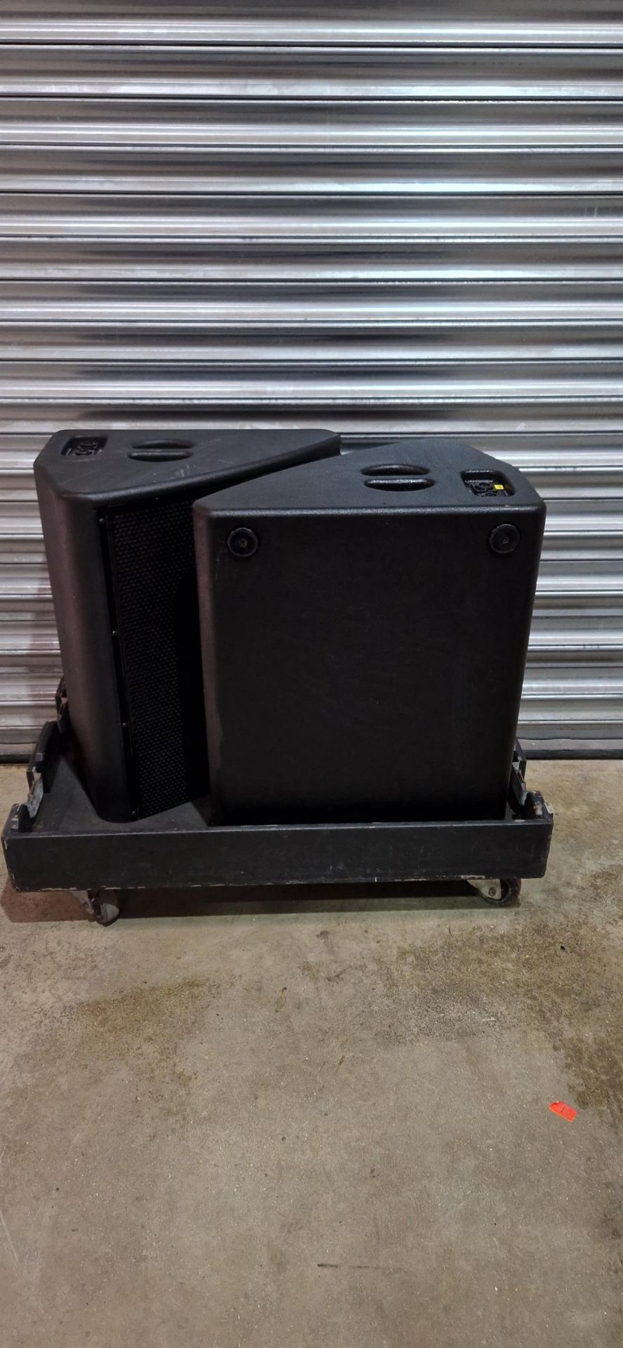 A Pair of Turbosound TFM-560 bi-amped floor monitors in Flight Case (located at Production Hire,