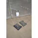 A Pair of Perspex clear lecterns, two matching slimline Perspex lecterns, some slight cracks from