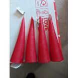 Red Cone Candles Approx 9 Inches Long X 4 From Paperchase