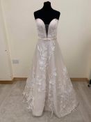 Catherine Parry, English Designer, Size 12 Wedding Dress In Champagne RRP £1795