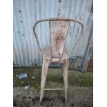 Single Metal High Bar Chair, Shabby Retro Condition Sourced From Luxury House Clearance