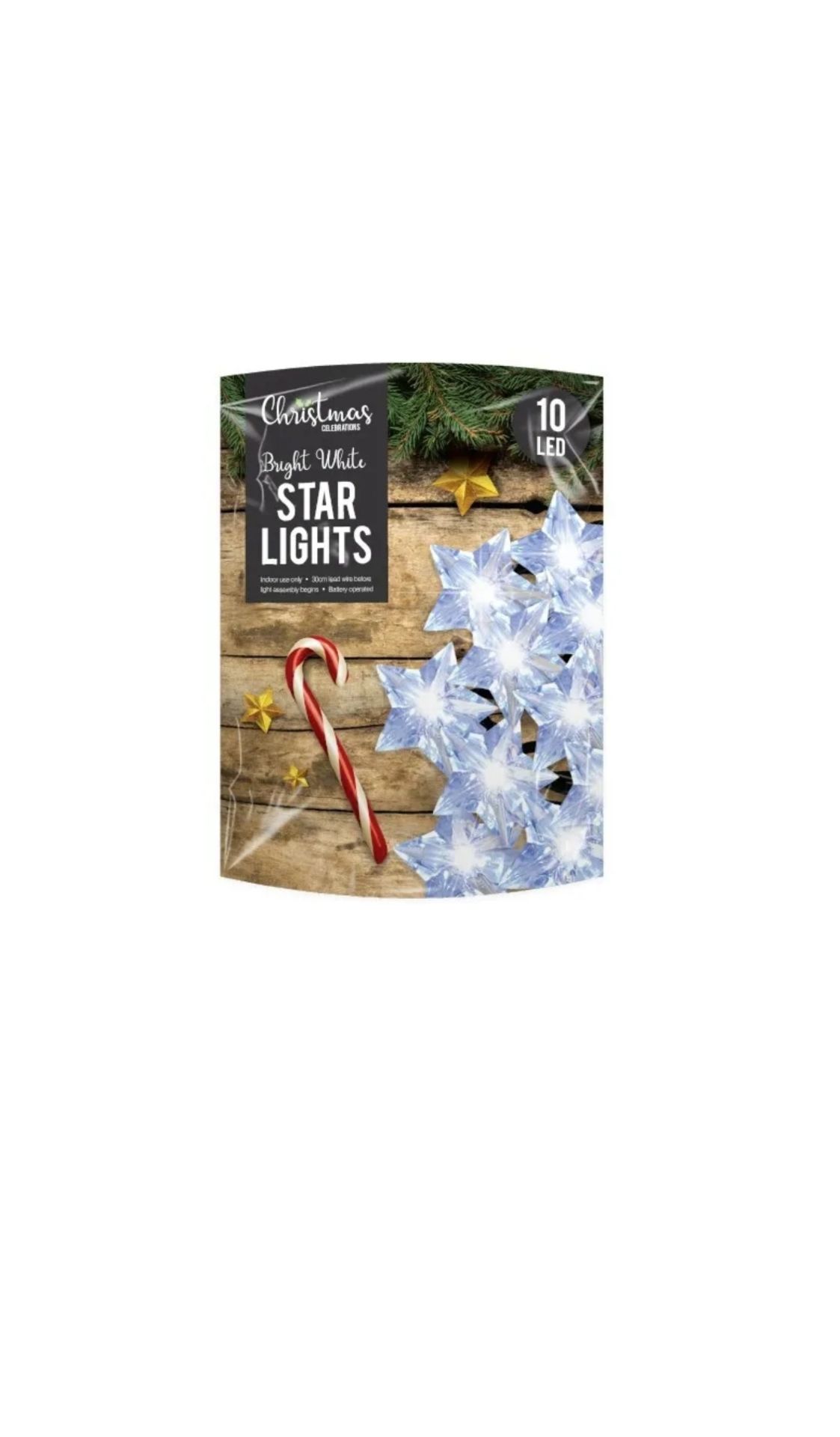 24 x Packs White LED Christmas Star String Lights 100cm