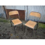 2 x Metal and Wooden Chairs 5cm Seat Height Sourced From Luxury House Clearance