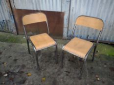 2 x Metal and Wooden Chairs 5cm Seat Height Sourced From Luxury House Clearance