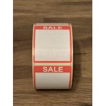 1000 Bright Red Sale Price Point Stickers, Sticky Labels 40 x 50